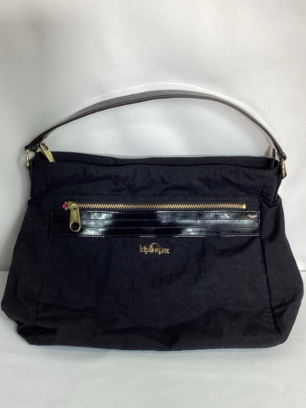 Kipling Sansa Satchel Shoulder Bag Black Front Zip Pocket